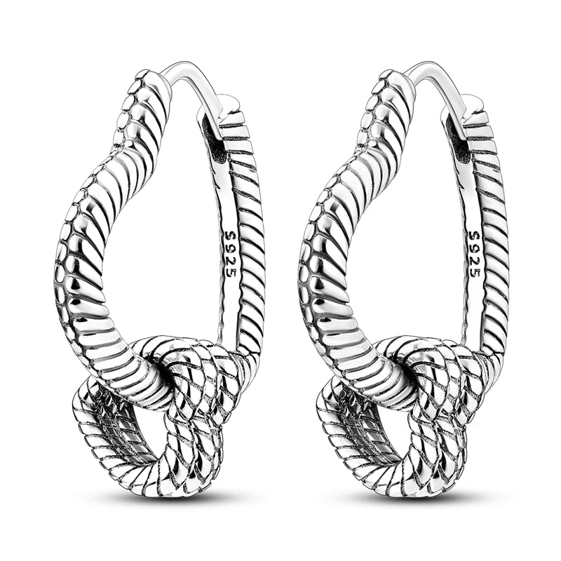 Original 925 Sterling Silver Women Hoop Earrings High Quality Shine Zircon U Shaped C alternate view