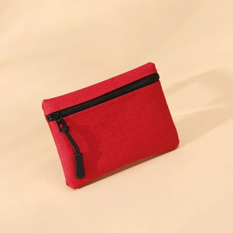 Women Mini Zippers Canvas Coin Purse | Compact Wallet with Keychain additional angle