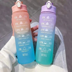 Sports Water Bottle with Time-Tracking Straw Leak Proof Locking Flip Cover for Easy Carry Ideal for