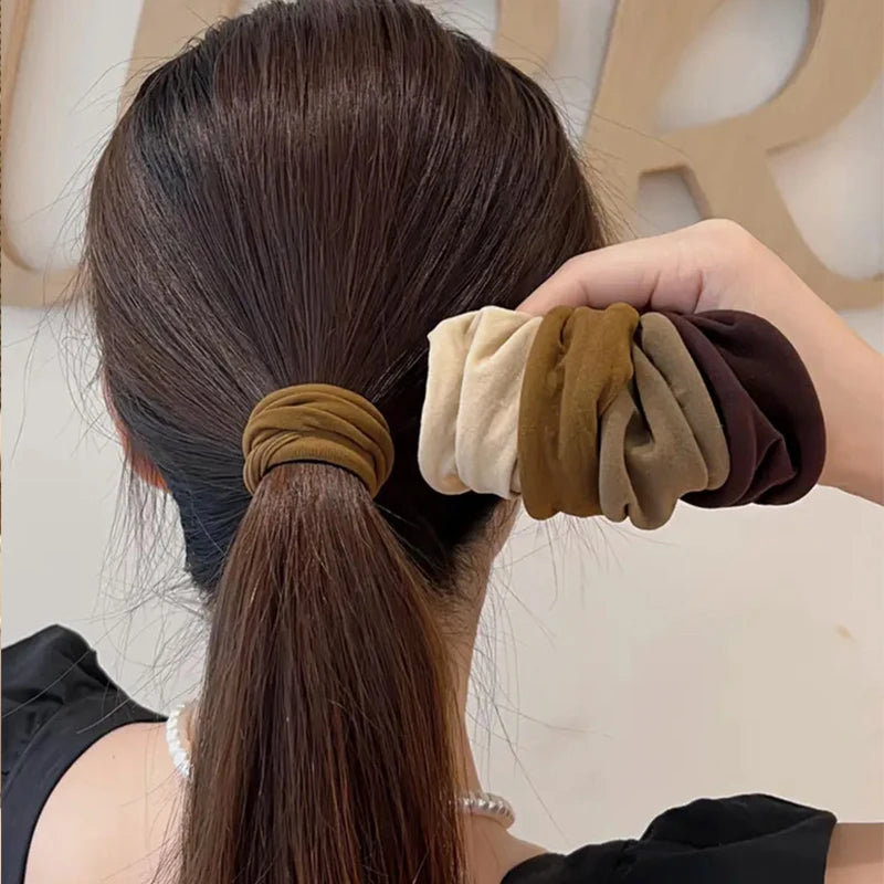 4 Set Solid Widen Thicken Hair Band Ropes Women Ponytail Holder Hair Tie Scrunchies R alternate view