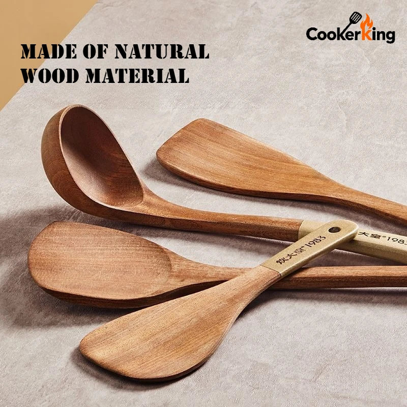 4 in 1 Cooking Tool Set | Ebony Wood Spatula and Spoon Set for Kitchen additional angle
