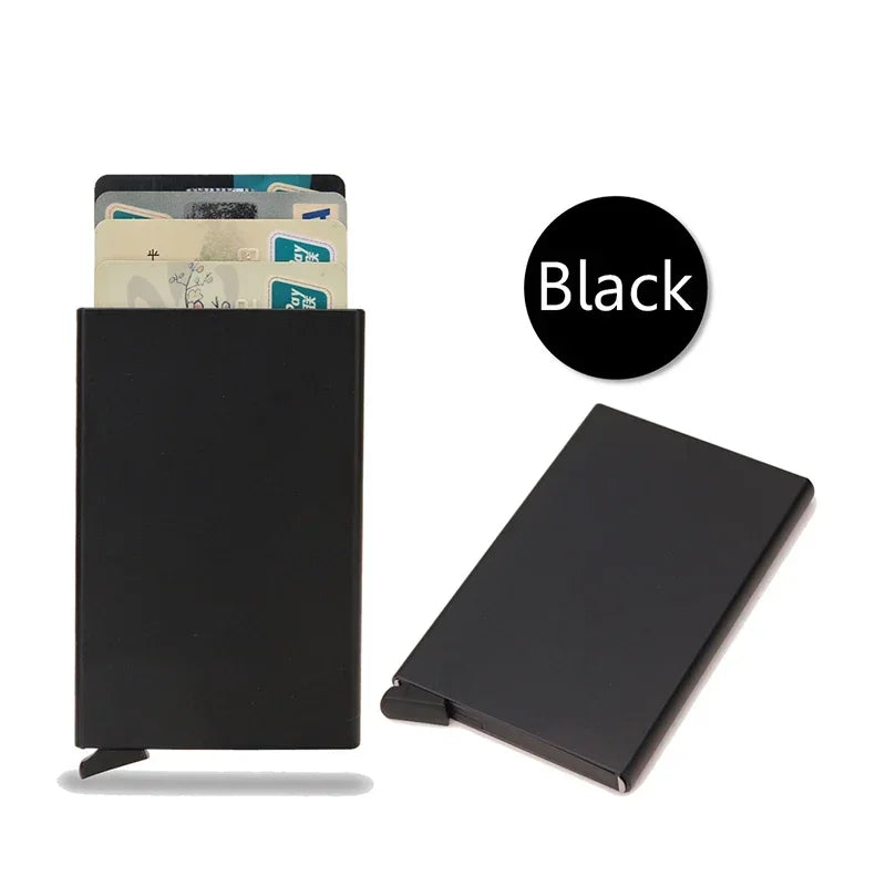 RFID Blocking Metal Wallet | Slim Pop Up Card Holder for Men and Women lifestyle view