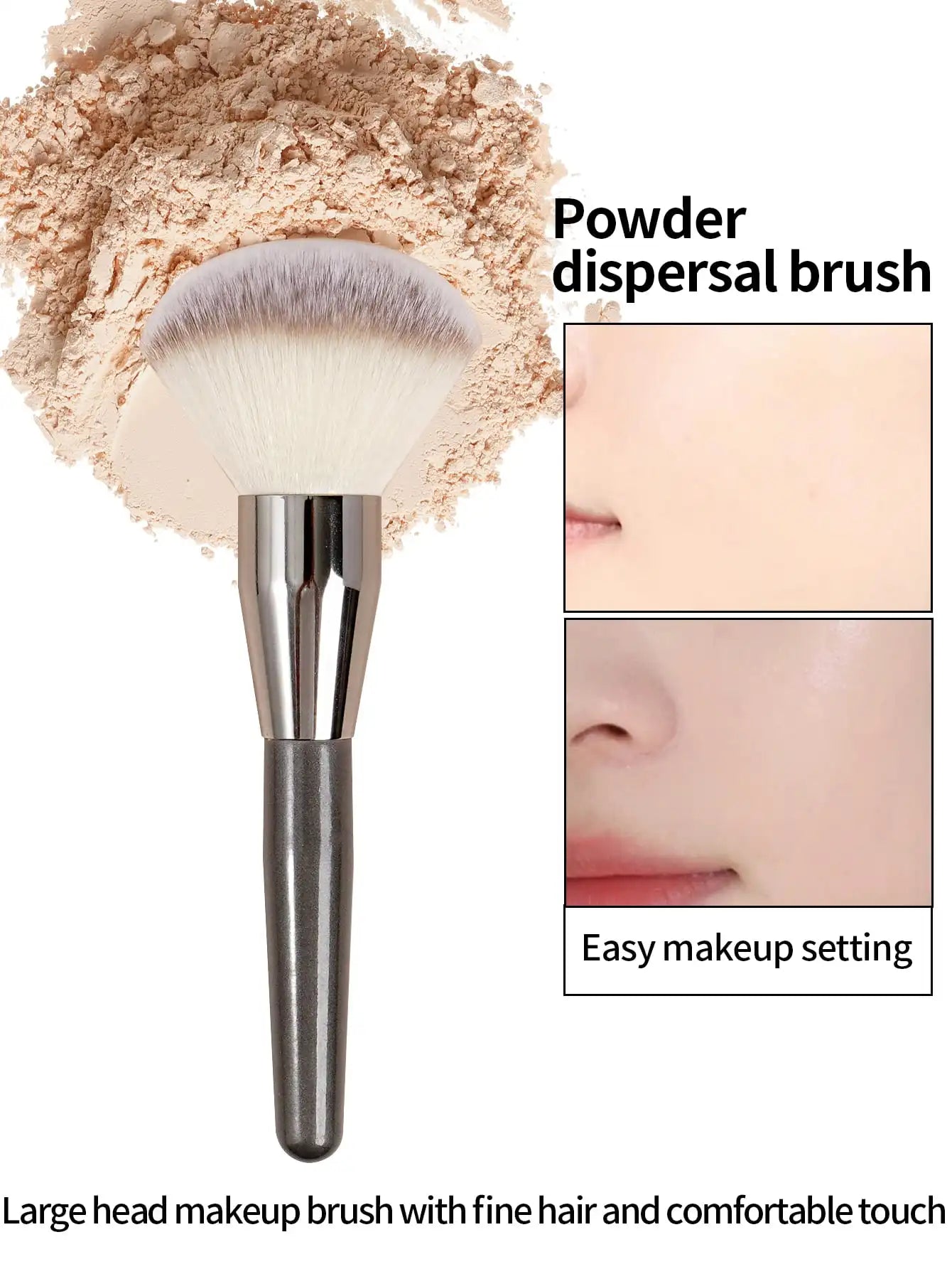 Professional Large Powder Brush | Super Soft Fluffy Blush Brush detail view