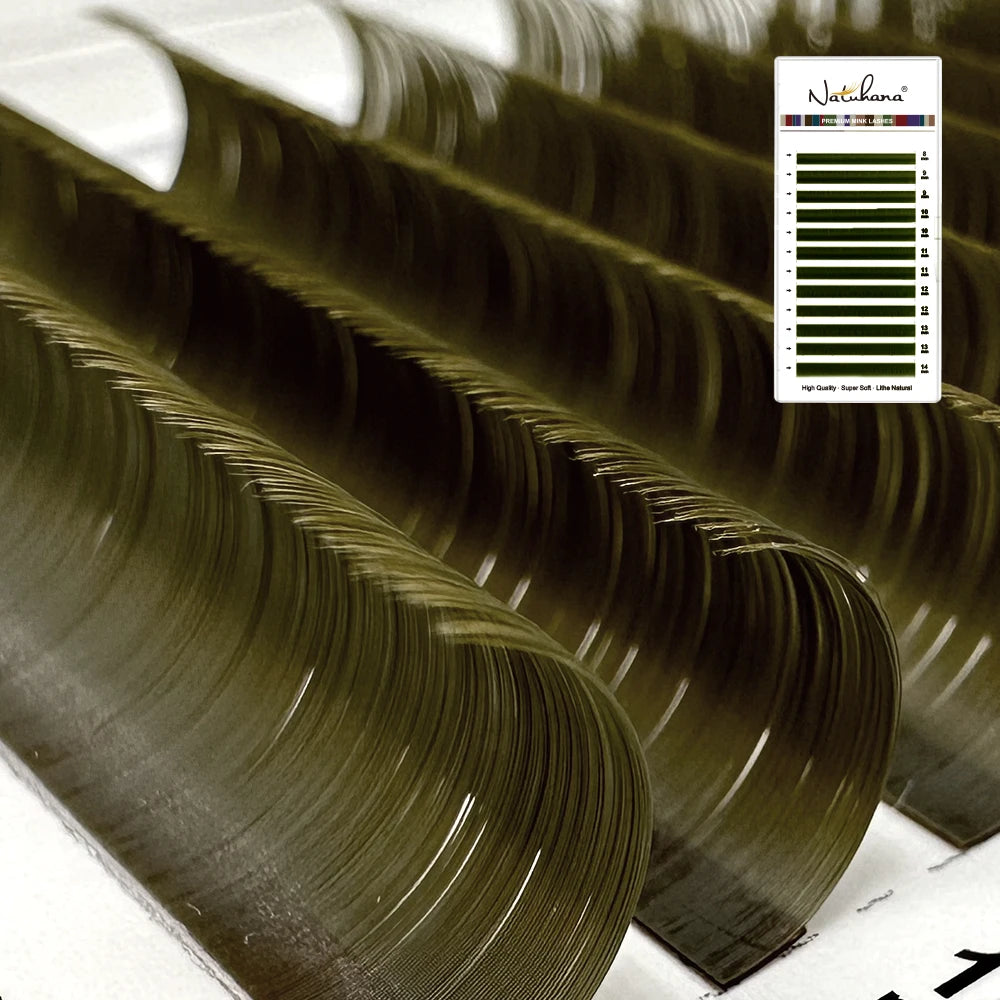 NATUHANA Caramel Colored Lashes | Individual Faux Mink Eyelashes alternate view