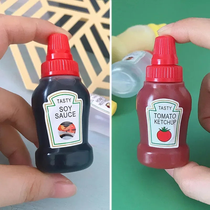 Mini Squeeze Condiment Bottles | 25ml Portable Camping Ketchup Oil Cruet Set detail view