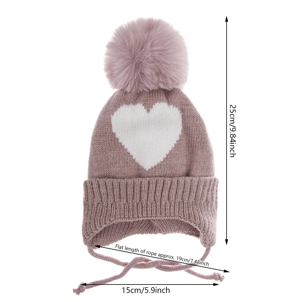 Baby Knitted Turban Hat with Pompom | Soft Acrylic Beanie for 0-3T detail view