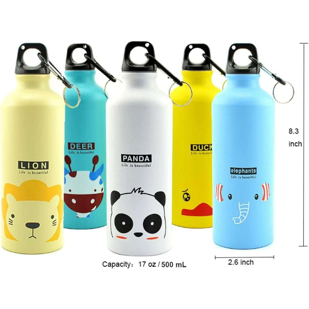 1pc Cute Panda Insulated Kids Sport Water Bottle Drinks Vacuum Stainless Steel Thermos w detail view