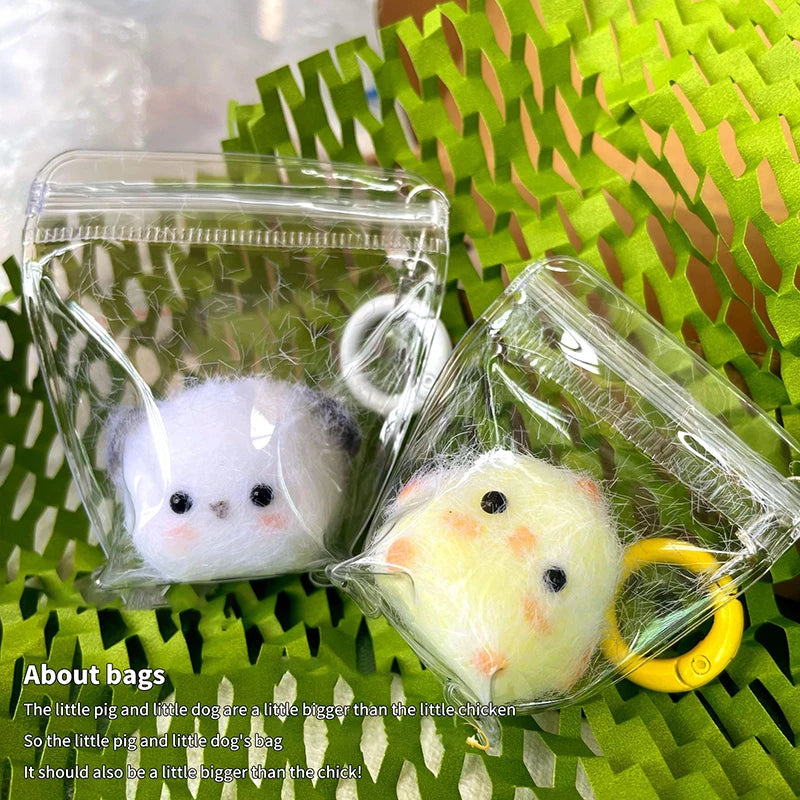 Kawaii Sticky Mini Chick Pig Dog Stress Relief Toy Cute Animal Relief Squeeze Silicone close-up view