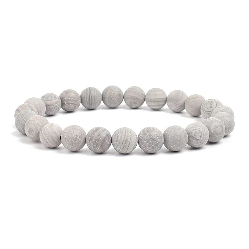Natural Stone Beads Bracelet For Women Men Amethysts Crystal Quartzs Aquamarines Jade lifestyle view