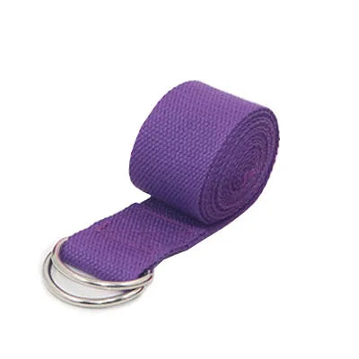 Cotton Yoga Strap with D-Ring Buckle | Adjustable Non-Elastic Stretching Belt for Pil alternate view
