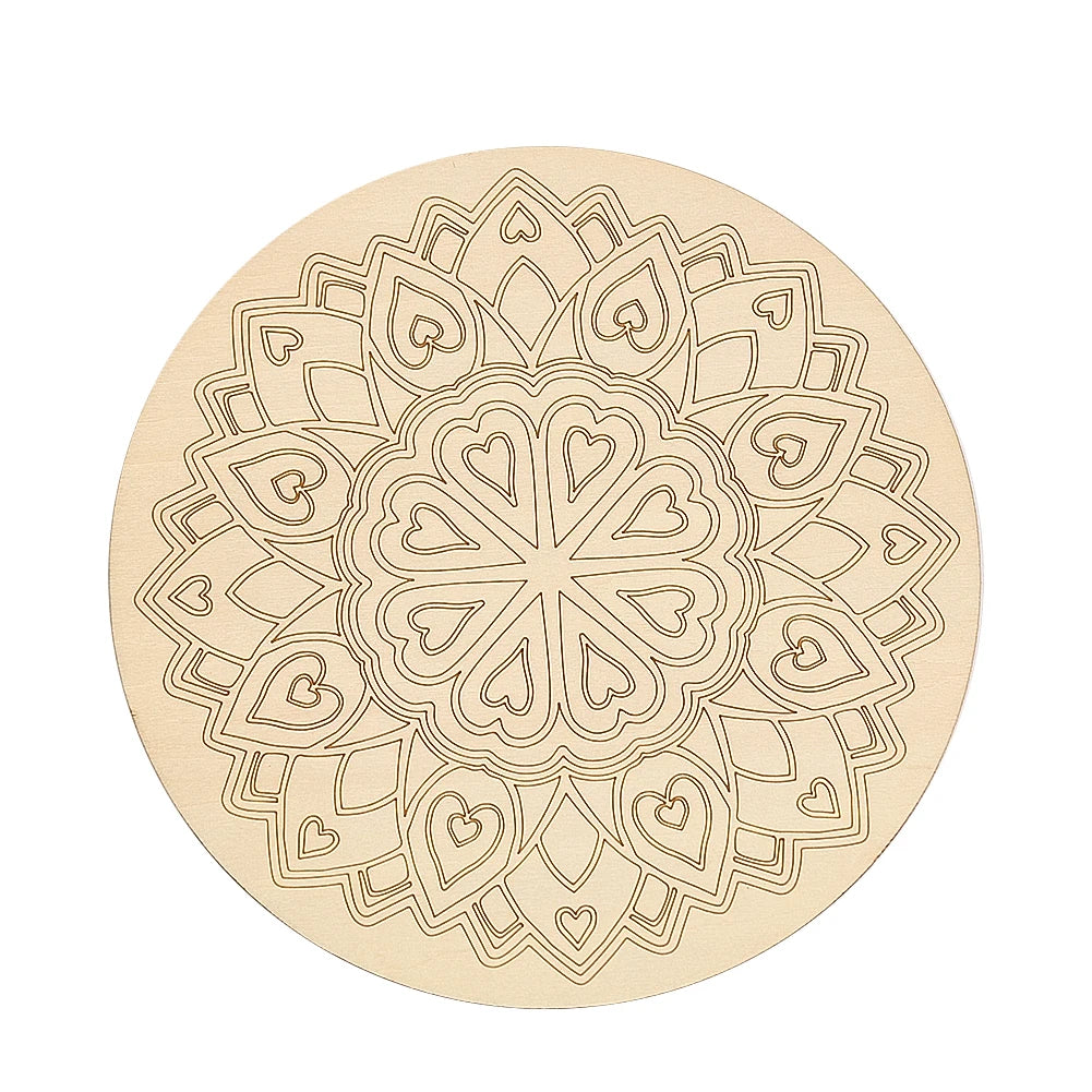 10cm Crystal Grid Wooden Display Board | Laser Engraved Spiritual Decor close-up view