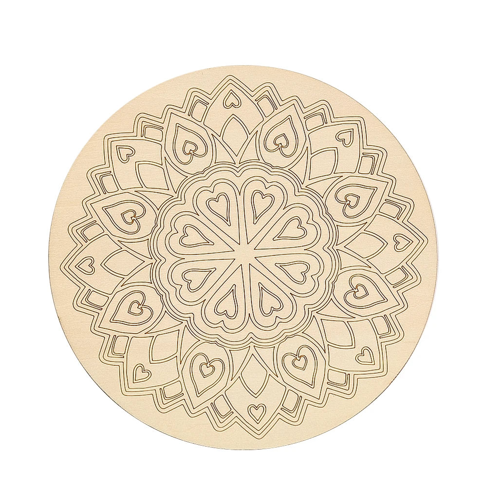 10cm Crystal Grid Wooden Display Board | Laser Engraved Spiritual Decor close-up view