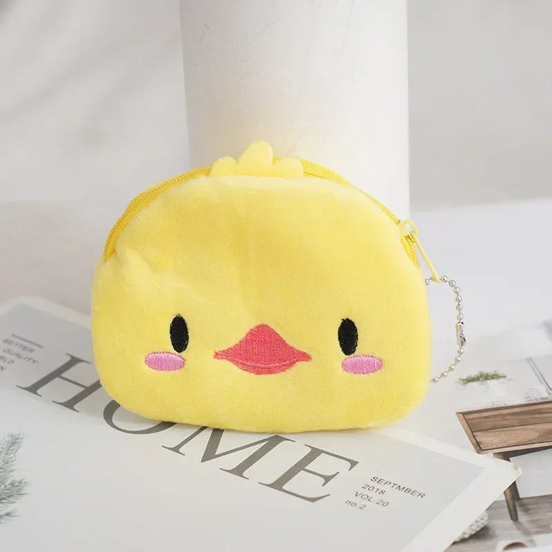 Cartoon Cute Pig Animal Coin Purse | Kawaii Soft Plush Zipper Wallet for Kids lifestyle view