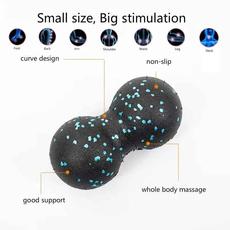 Yoga Peanut Ball Set | Massage Balls and Foam Block for Muscle Recovery close-up view