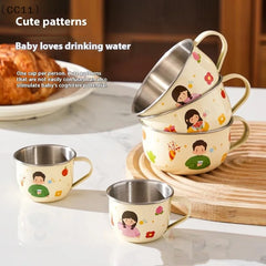 〔CC11〕80/220ml Stainless Steel Water Cup Mug For Kids Anti Scalding Milk Coffee Cup Mini Cute Drinki