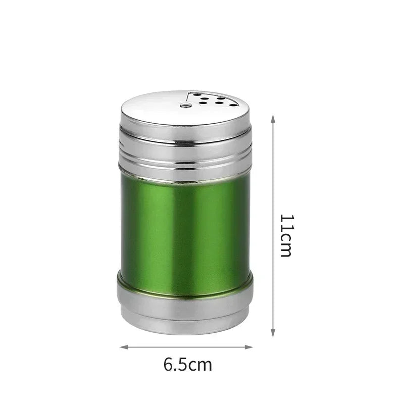 Stainless Steel Spice Jar | Rotating Cover Salt and Pepper Shaker for Barbecue and Ki lifestyle view