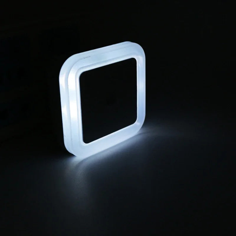 Wireless Sensor LED Night Light | Auto-On Mini Square Lamp for Baby Room close-up view