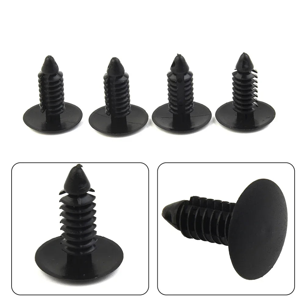 Gloss Black Plastic Plate Hole Clips for 6-7mm Holes, Set of 4 detail view