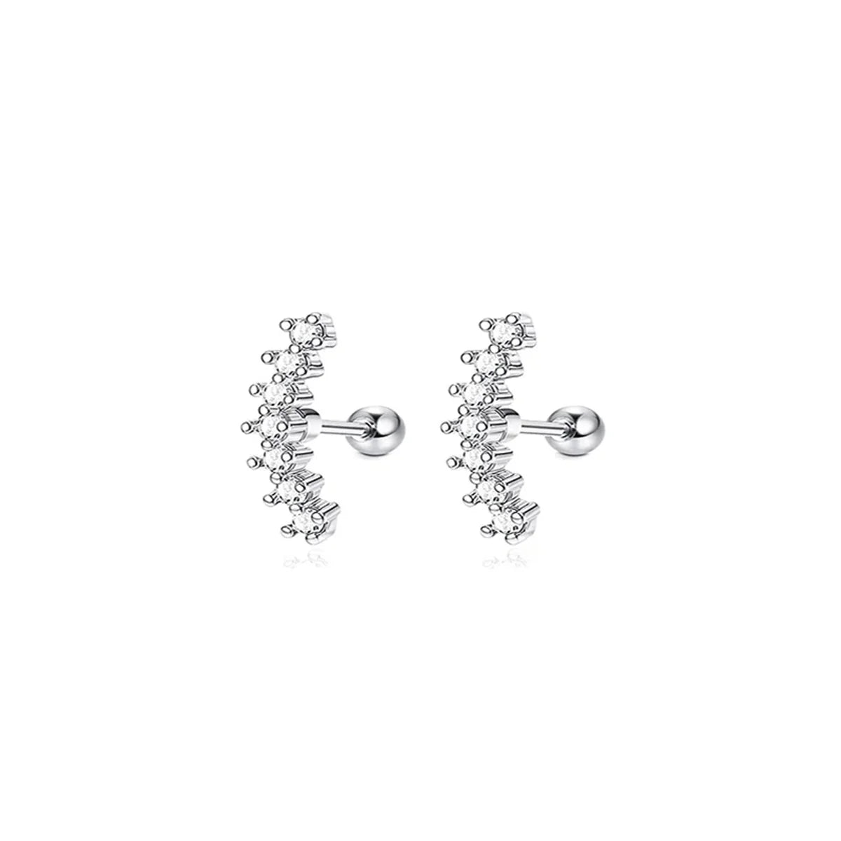 2pcs Hypoallergenic Stainless Steel Cartilage Stud Earrings,Eye Flame Moon Barbell Ba alternate view
