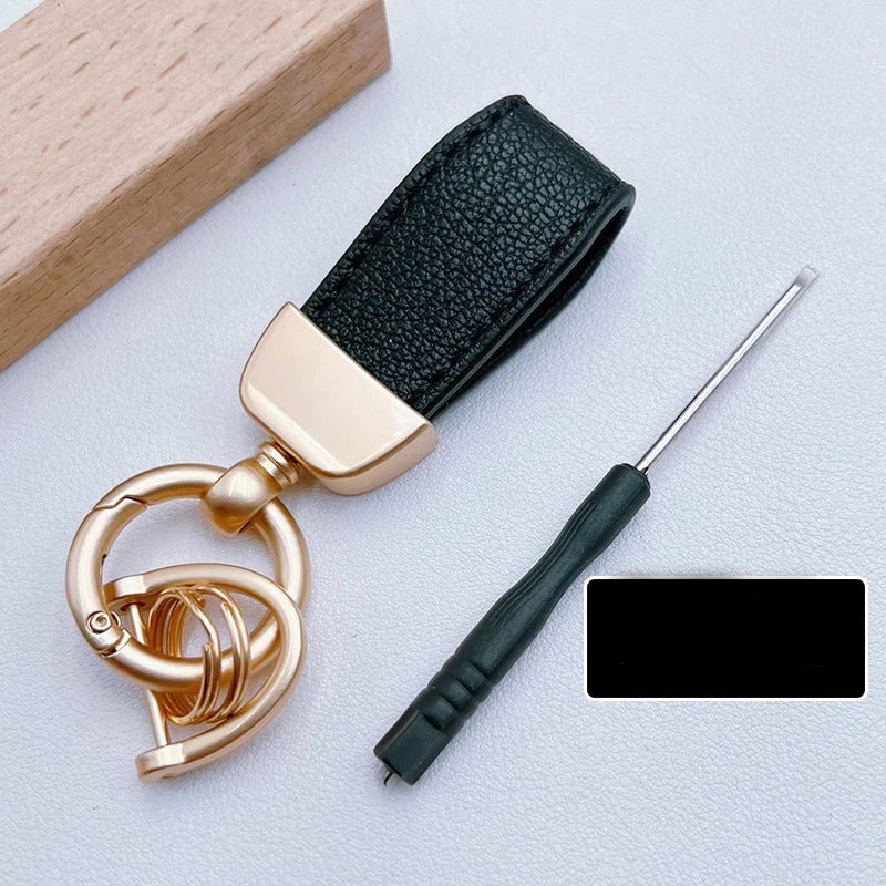 Luxury Suede Leather Flip Fur Keychain | Car Key Accessory additional angle