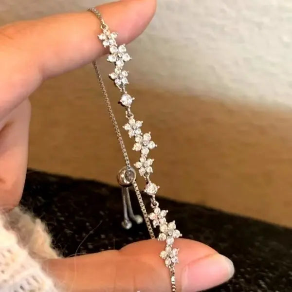 Sparkling Cherry Blossoms Butterfly Bracelet Women's Fashion Temperament Wave Moon additional angle