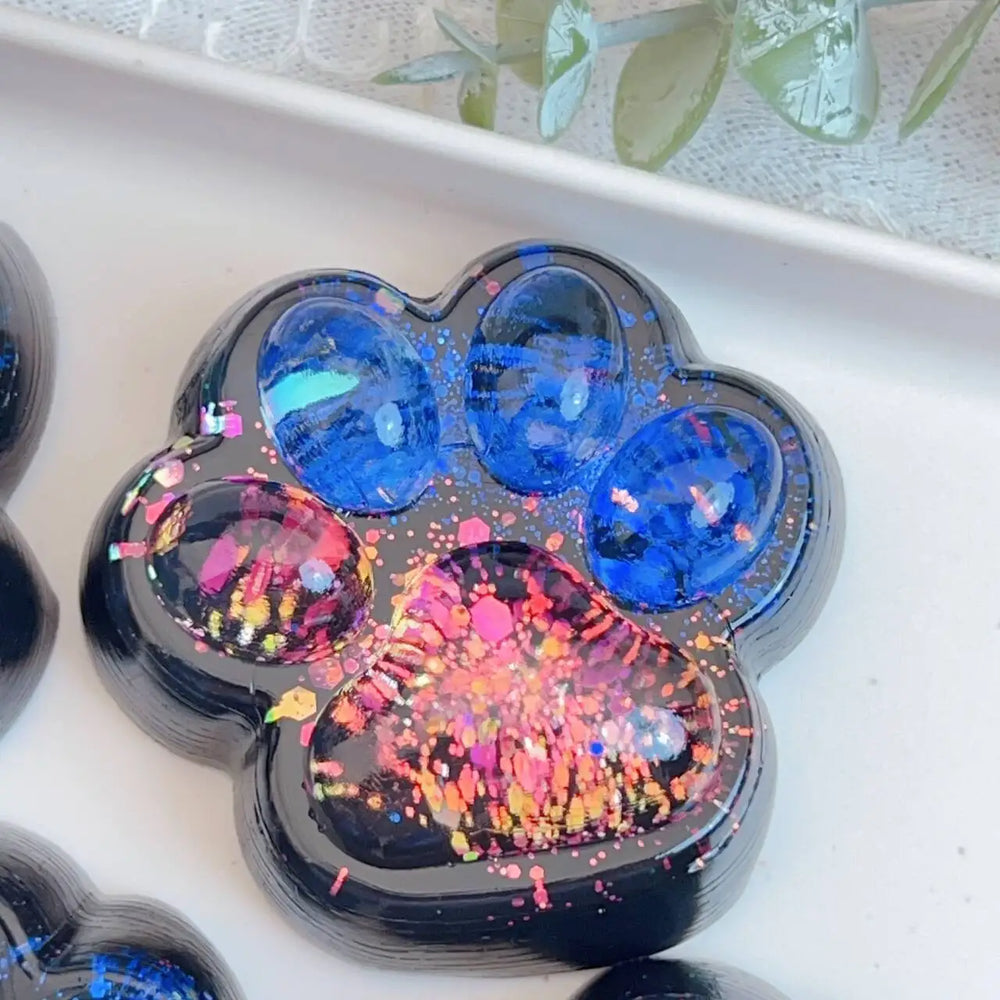Rainbow Cat Paw Squishy Toy | Three Color Slow Rebound Stress Relief Fidget Toy alternate view