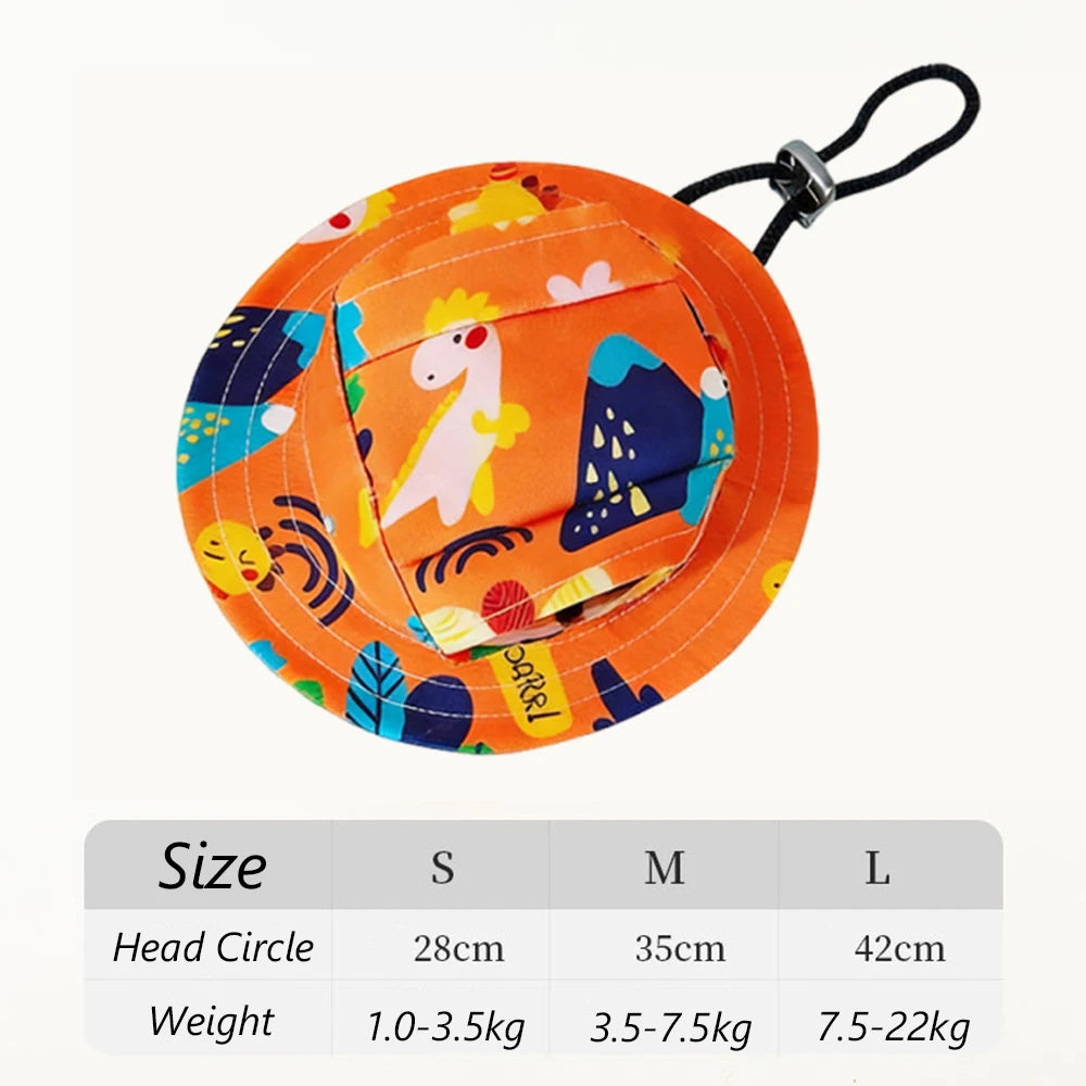 Cute Print Dog Hat for Small Medium Dogs | Adjustable Pet Cap for Pug Corgi Dachshu additional angle