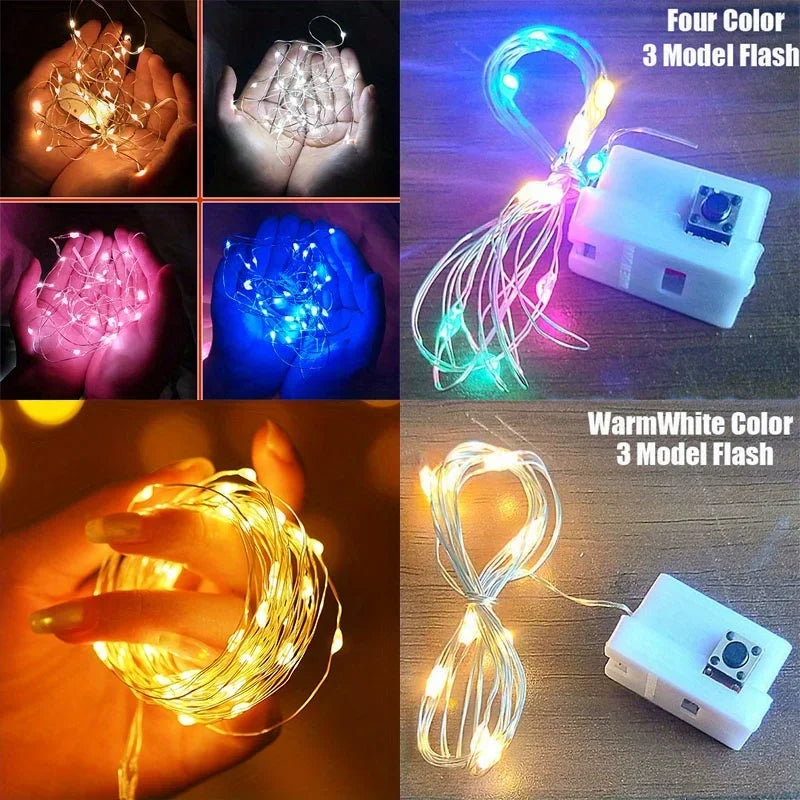 Outside 10 Pack Waterproof Mini Fairy Lights Copper for Christmas Decorations additional angle