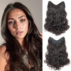20Inch Synthetic Wavy Curly Clip in Hair Extensions | Heat Resistant Black Blonde Hairpiece for Wome