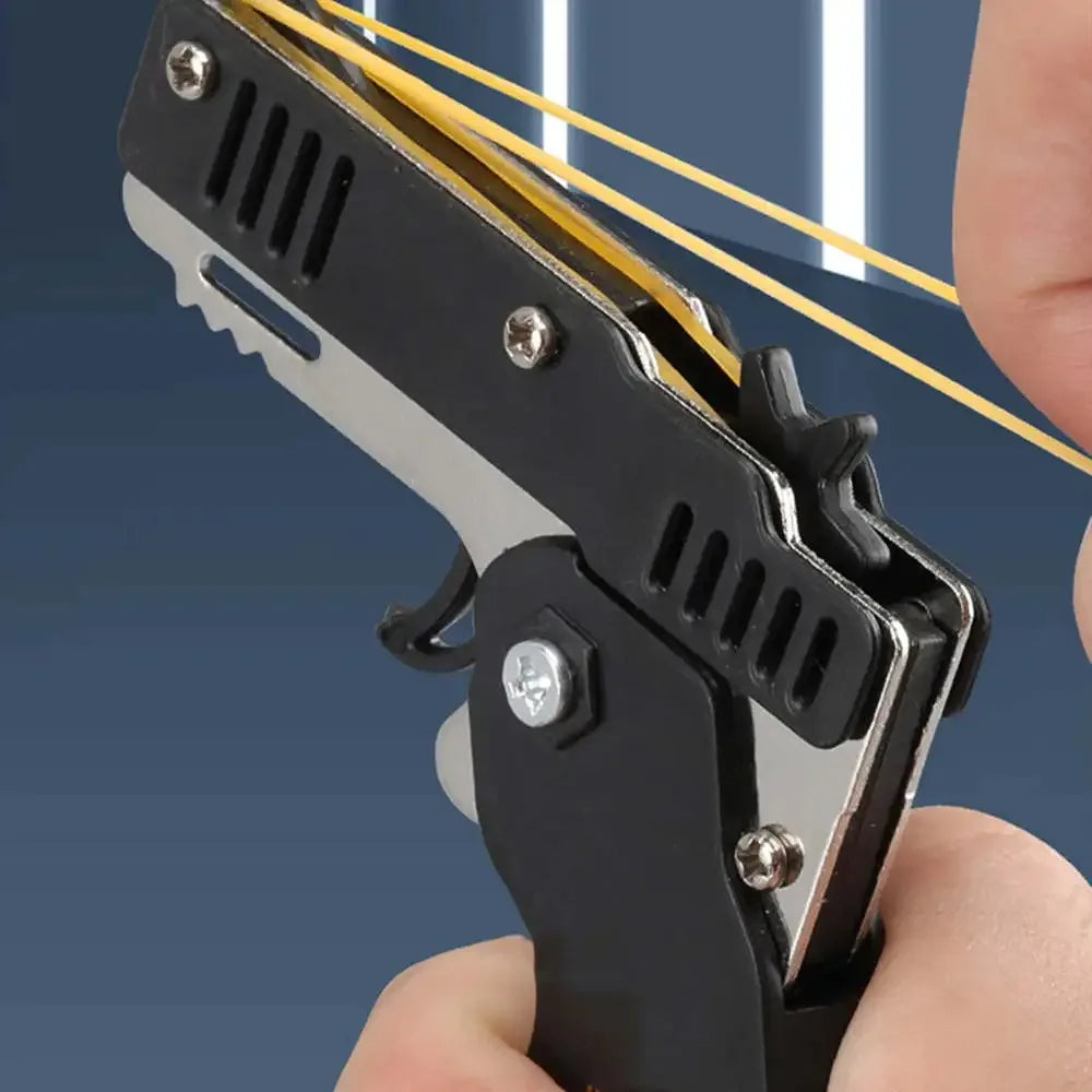 1PCS Keychain Gun 60 Rubber Bands Rubber Band Gun Shooting Pistol Alloy Kid Outdoor Pa close-up view