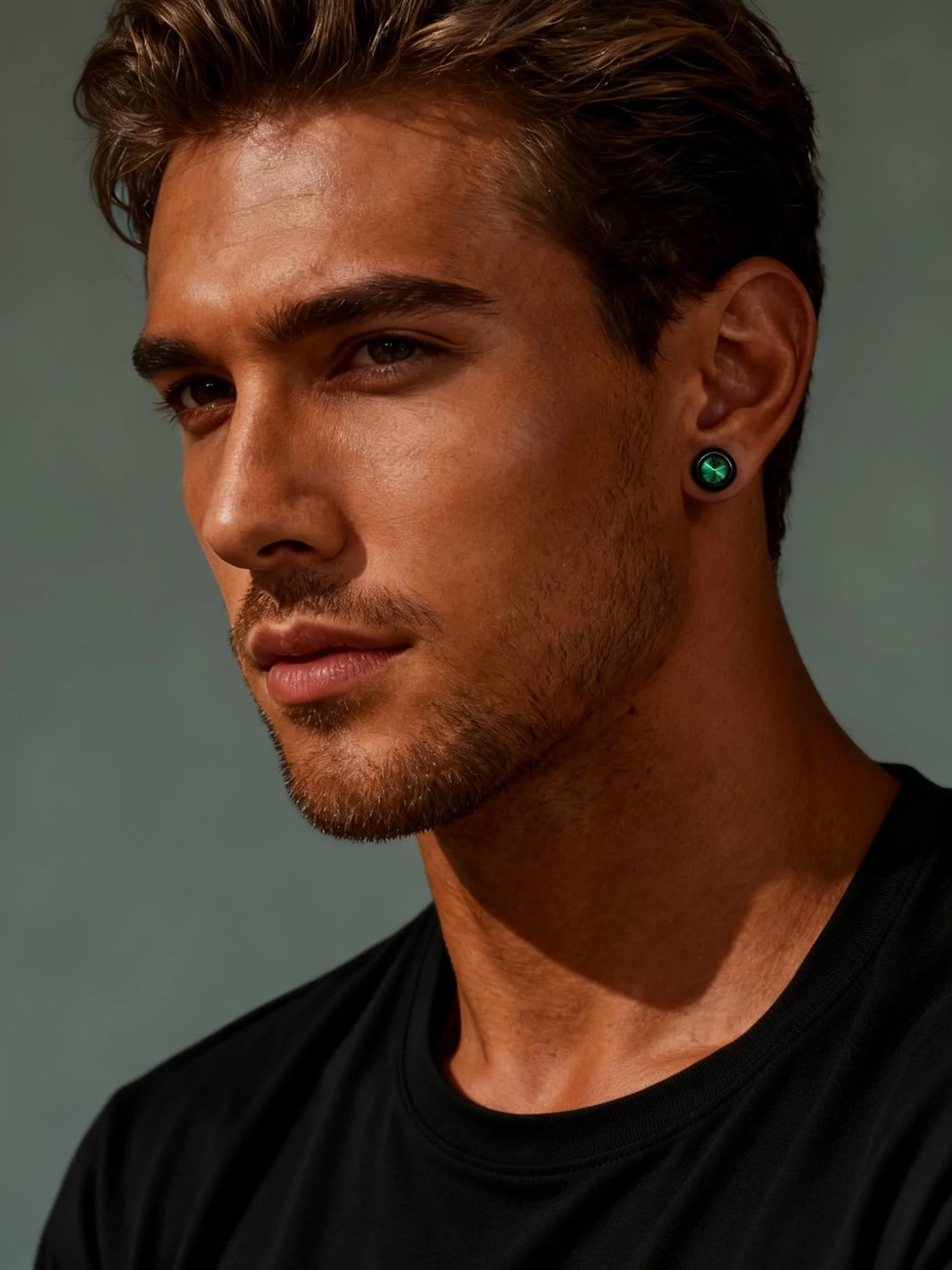 Magnetic Zircon Stud Earrings for Men,8mm Hypoallergenic Stainless Steel Non-Pierce additional angle