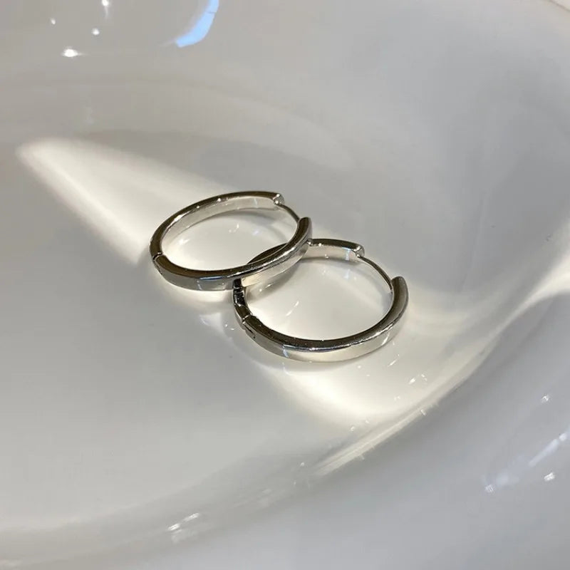 New Fashion Classics Simple Big Round Hoop Earrings for Women Circle Girls Shiny Deli lifestyle view