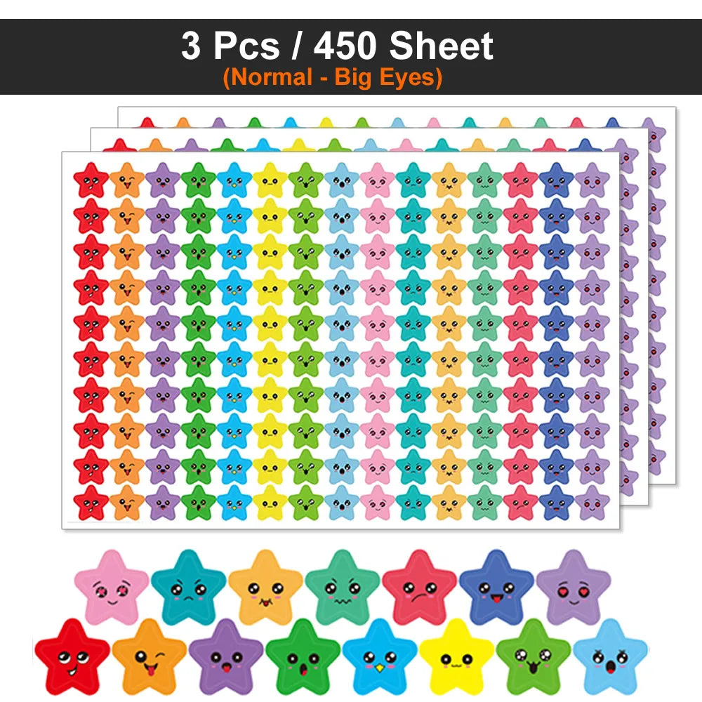 Happy Face Star Sticker Pack | Reward Stickers for Kids, DIY Craft Decorations lifestyle view