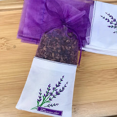 20pcs Lace Linen Sachet Empty Bags | Purple Strap Mesh for Aromatherapy detail view