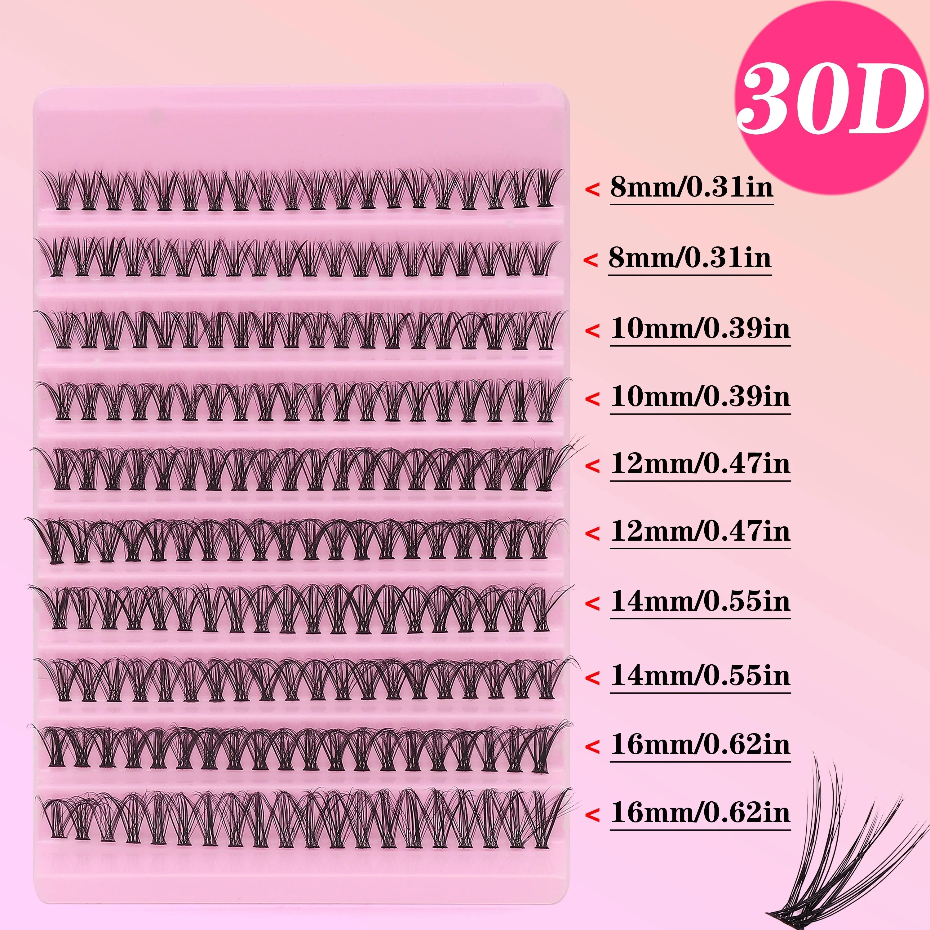 200pcs 30D Cluster False Eyelashes Set | DIY Eyelash Extensions detail view