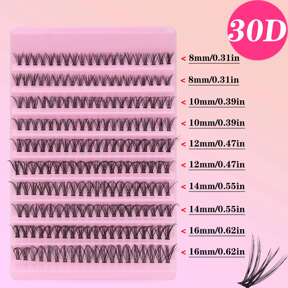 200pcs 30D Cluster False Eyelashes Set | DIY Eyelash Extensions detail view
