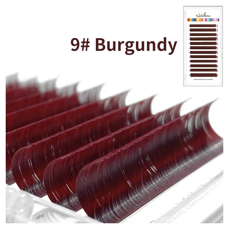 NATUHANA Caramel Colored Lashes | Individual Faux Mink Eyelashes detail view