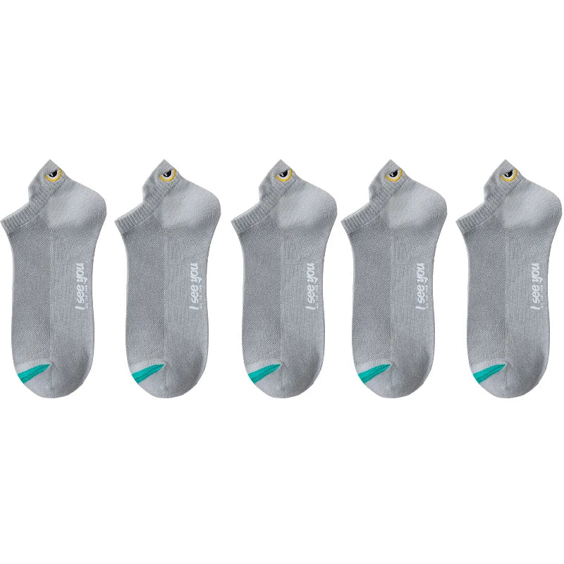 5/10 Pairs Man Short Socks Ankle Boat Socks Breathable Casual Athletic Socks Women Sum close-up view
