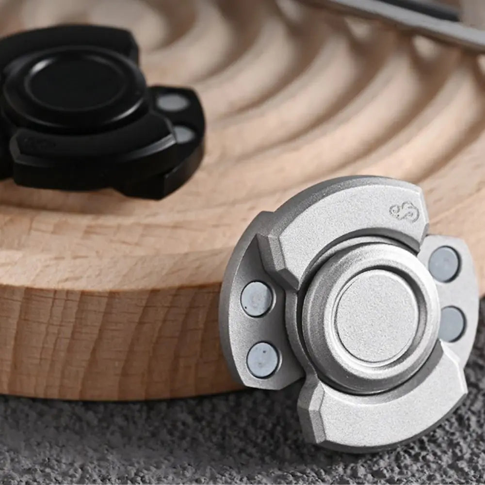 Stainless Steel 3 in 1 Fidget Spinner and Slider Combo | Click Button Metal Toy for A alternate view