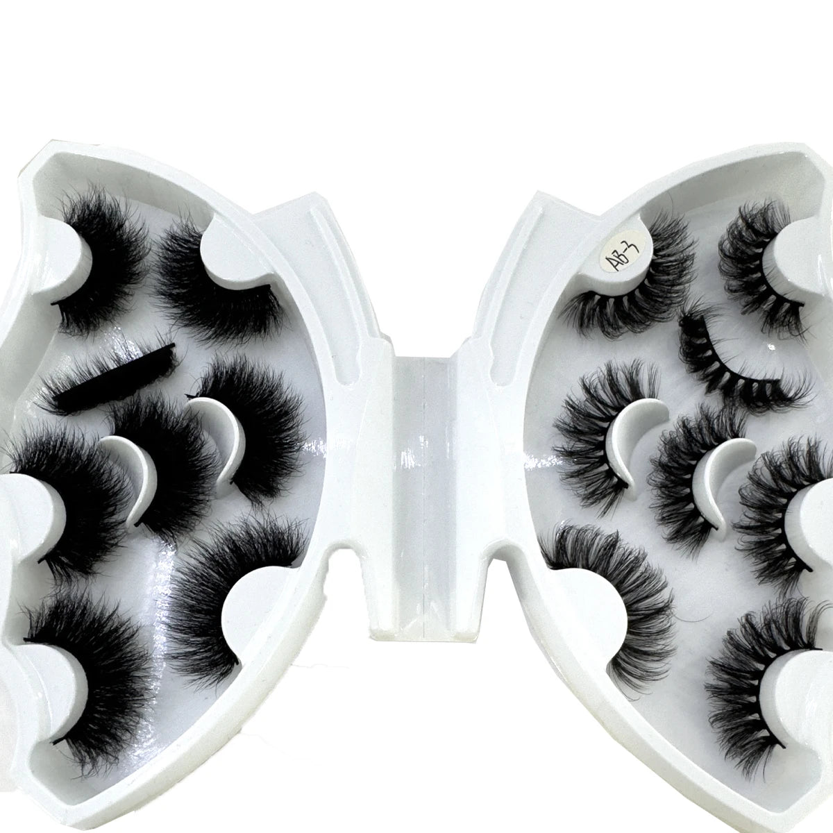 5-8 Pairs Natural Russian Striped Mink Lashes | 3D Volume Wavy False Eyelash Extensions detail view