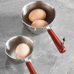 Stainless Steel Hot Oil Pan Hot Butter Warmer Flat Bottom Oil Splash Pan Saucepan For Boiling Milk S