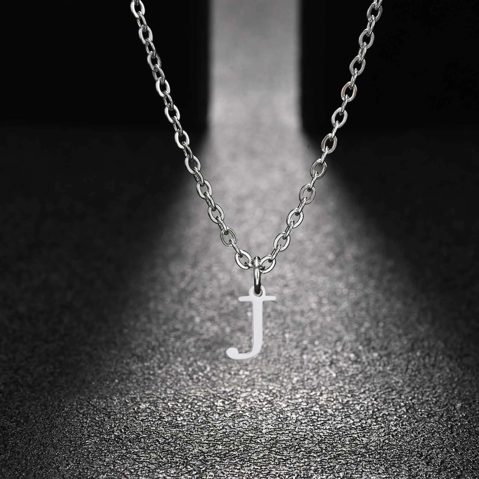 26 Letters A-Z Initial Pendant Necklaces for Women,Alphabet Pendant Rolo Chain Neckla lifestyle view