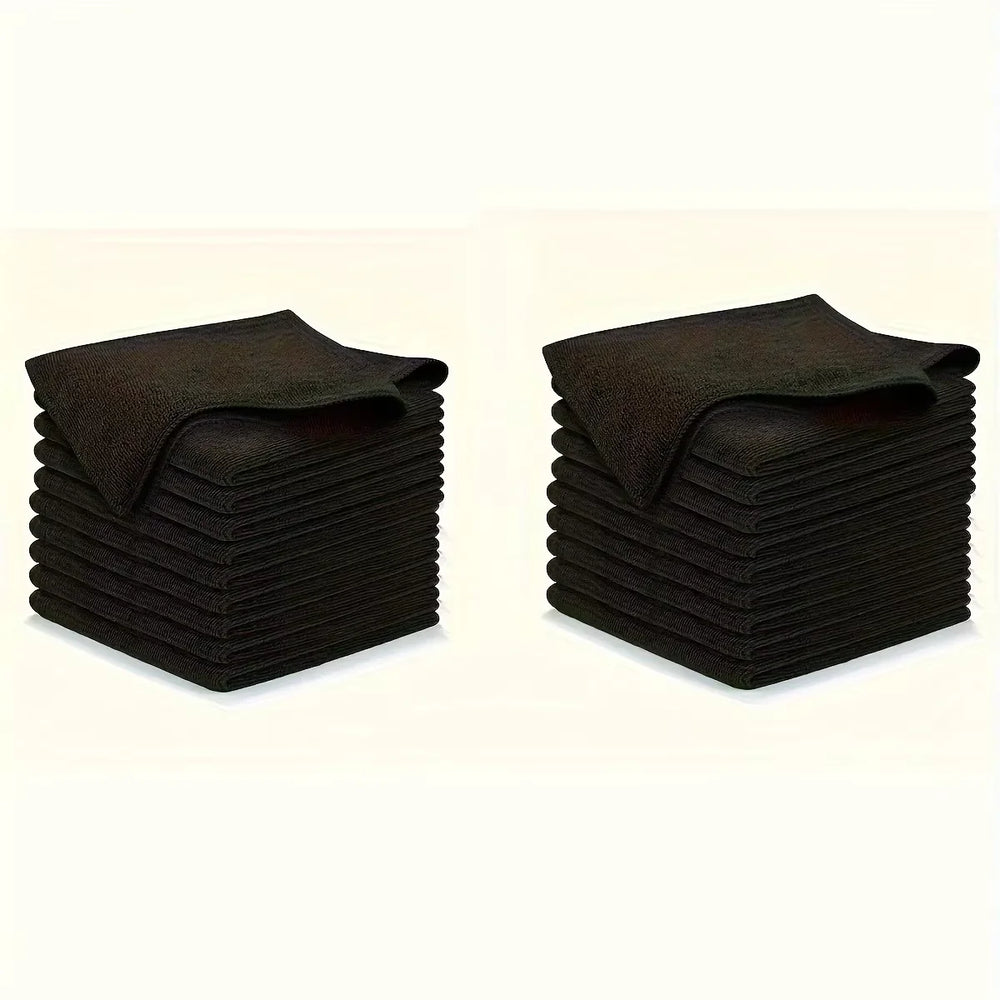 5/10/20pcs Kitchen Towel Ultra-fine Fiber Light Gray Cleaning Cloth Set Absorbent Soft detail view