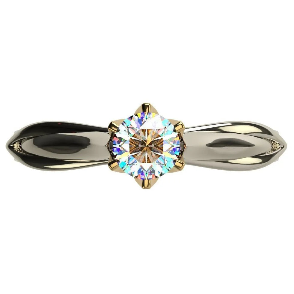 New 925 Sterling Silver Ring Six Claws Eight Hearts And Arrows Zircon Simulation Mo additional angle