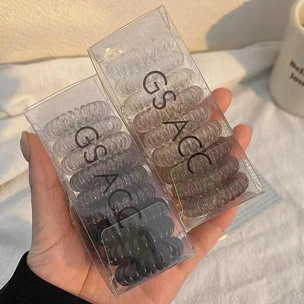 9pcs Telephone Wire Hair Ties Set High Elasticity Hair Ties Non Slip No Crease Hair Bands for Women
