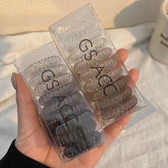 9pcs Telephone Wire Hair Ties Set High Elasticity Hair Ties Non Slip No Crease Hair Bands for Women