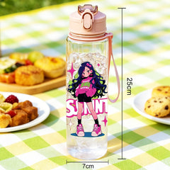 1 Piece 750ml (26 fl oz) Cartoon Anime Girl Printed Straw Cup, Summer Water Bottle, BPA detail view