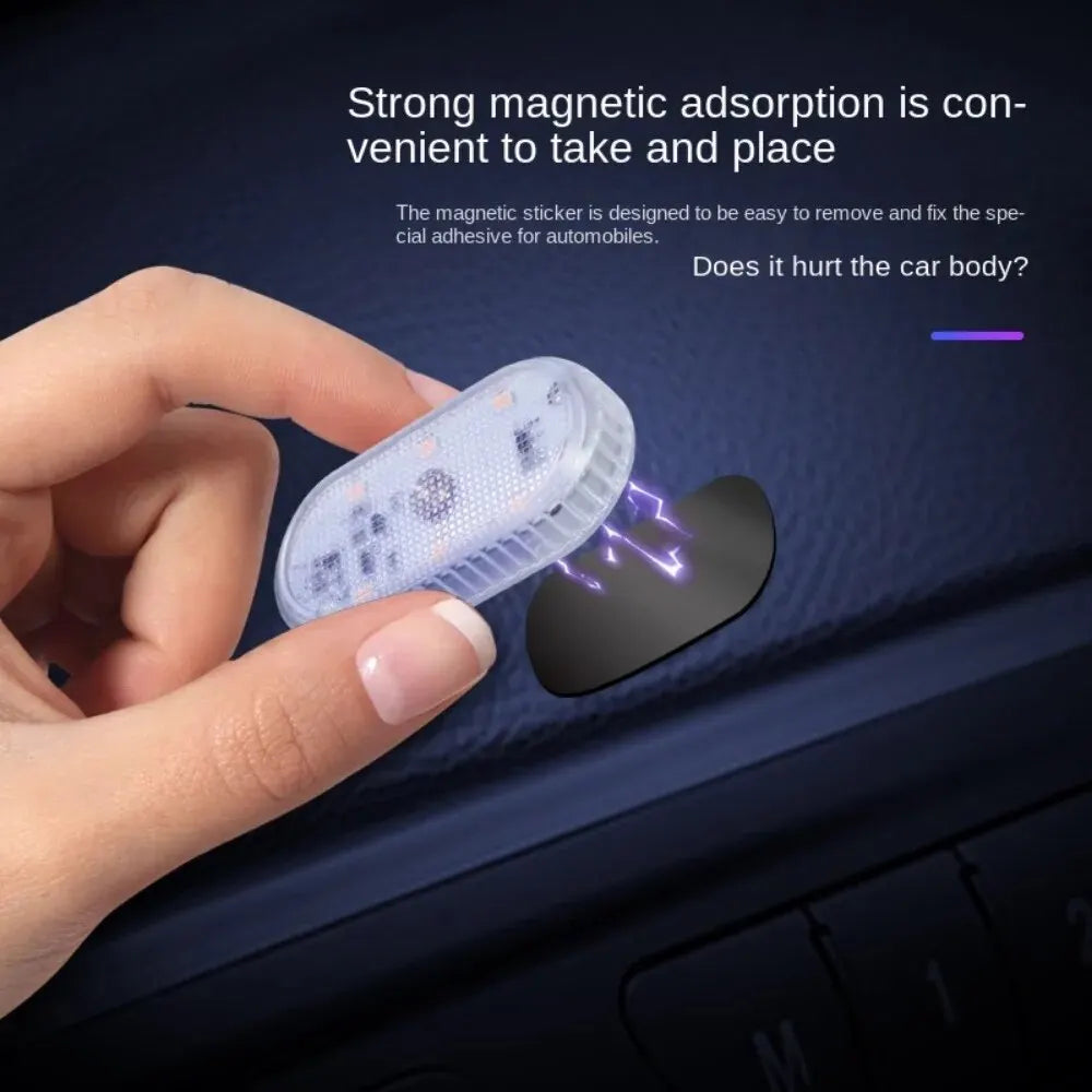 Wireless LED Car Interior Lights | USB Rechargeable Ceiling Lamp & Reading Light close-up view