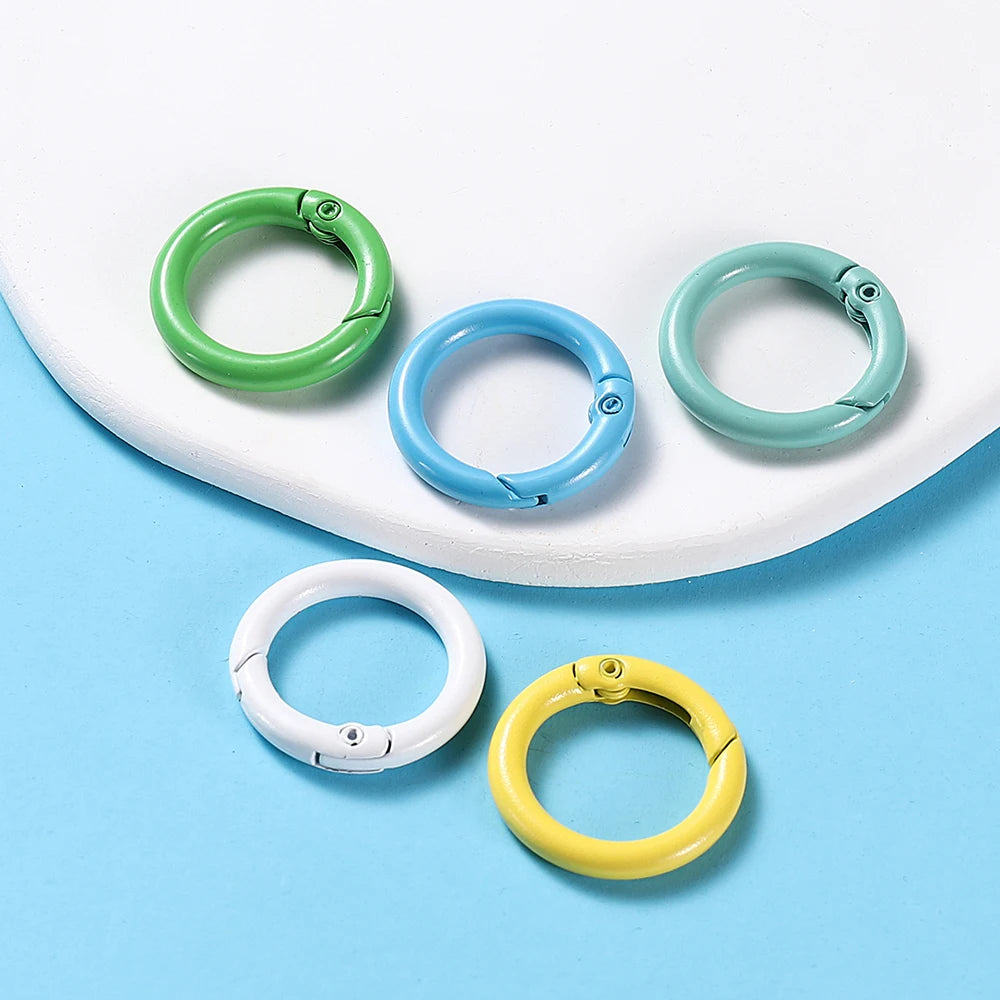 Ring Spring Clasp Openable Round Carabiner Keychain Clips Hook Dog Chain Jewelry Buck alternate view