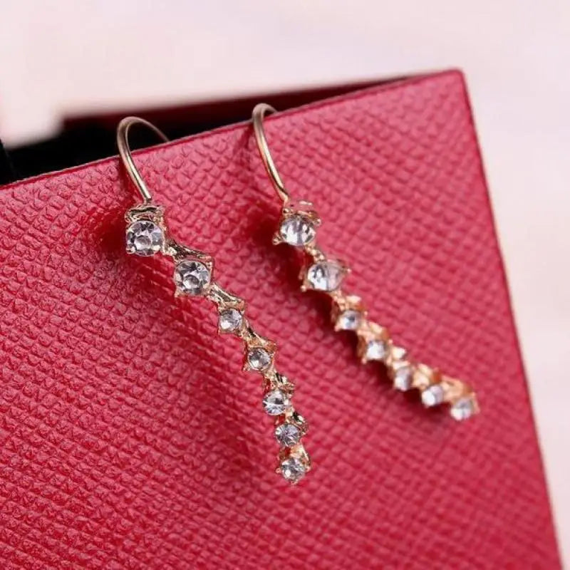 Korean Fashion Seven Star Zircon Earrings | Luxury Crystal Stars Stud Earrings alternate view